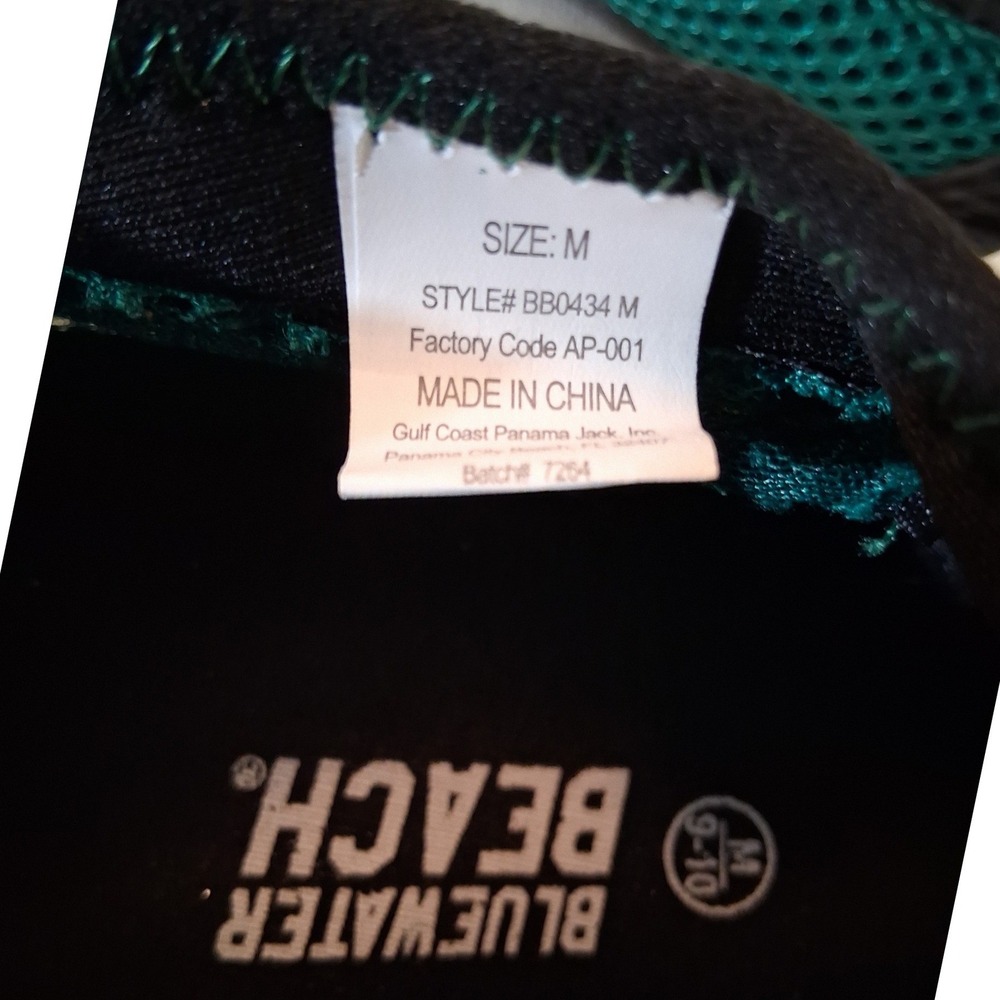 BlueWater Beach Aqua Shoe Mens 9-10 Black Green Good Water Sport BB0434 M New - Picture 3 of 8